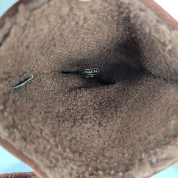 Coach Meyer Mid Winter Boots Brown Logo Signature Suede Women's Size 8.5 - Picture 11 of 15